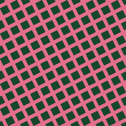 27/117 degree angle diagonal checkered chequered lines, 14 pixel line width, 30 pixel square size, Deep Blush and Zuccini plaid checkered seamless tileable