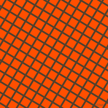 59/149 degree angle diagonal checkered chequered lines, 7 pixel lines width, 31 pixel square size, Deep Bronze and International Orange plaid checkered seamless tileable