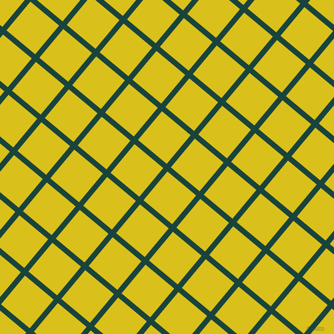 50/140 degree angle diagonal checkered chequered lines, 11 pixel lines width, 76 pixel square size, Deep Teal and Sunflower plaid checkered seamless tileable