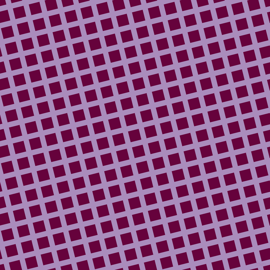 14/104 degree angle diagonal checkered chequered lines, 18 pixel lines width, 37 pixel square size, East Side and Tyrian Purple plaid checkered seamless tileable