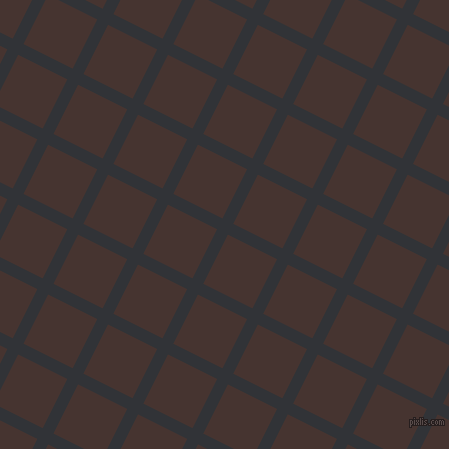 63/153 degree angle diagonal checkered chequered lines, 12 pixel line width, 55 pixel square size, Ebony and Cedar plaid checkered seamless tileable
