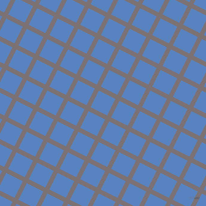 63/153 degree angle diagonal checkered chequered lines, 15 pixel line width, 62 pixel square size, Empress and Havelock Blue plaid checkered seamless tileable