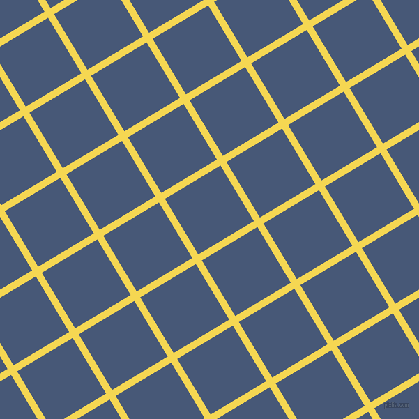 31/121 degree angle diagonal checkered chequered lines, 10 pixel line width, 93 pixel square size, Energy Yellow and Chambray plaid checkered seamless tileable