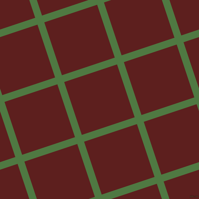 18/108 degree angle diagonal checkered chequered lines, 30 pixel lines width, 233 pixel square size, Fern Green and Red Oxide plaid checkered seamless tileable