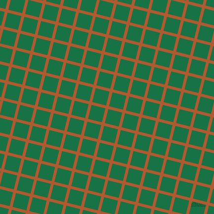 76/166 degree angle diagonal checkered chequered lines, 6 pixel lines width, 29 pixel square size, Fiery Orange and Dark Spring Green plaid checkered seamless tileable