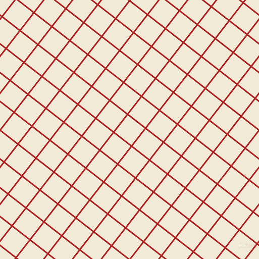 52/142 degree angle diagonal checkered chequered lines, 3 pixel line width, 42 pixel square size, Fire Brick and Half Pearl Lusta plaid checkered seamless tileable