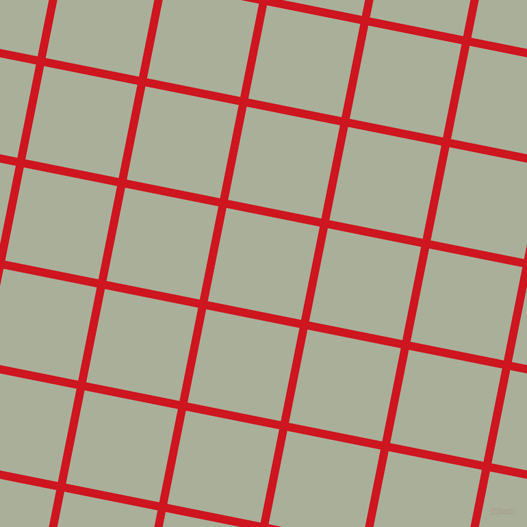 79/169 degree angle diagonal checkered chequered lines, 12 pixel lines width, 139 pixel square size, Fire Engine Red and Green Spring plaid checkered seamless tileable