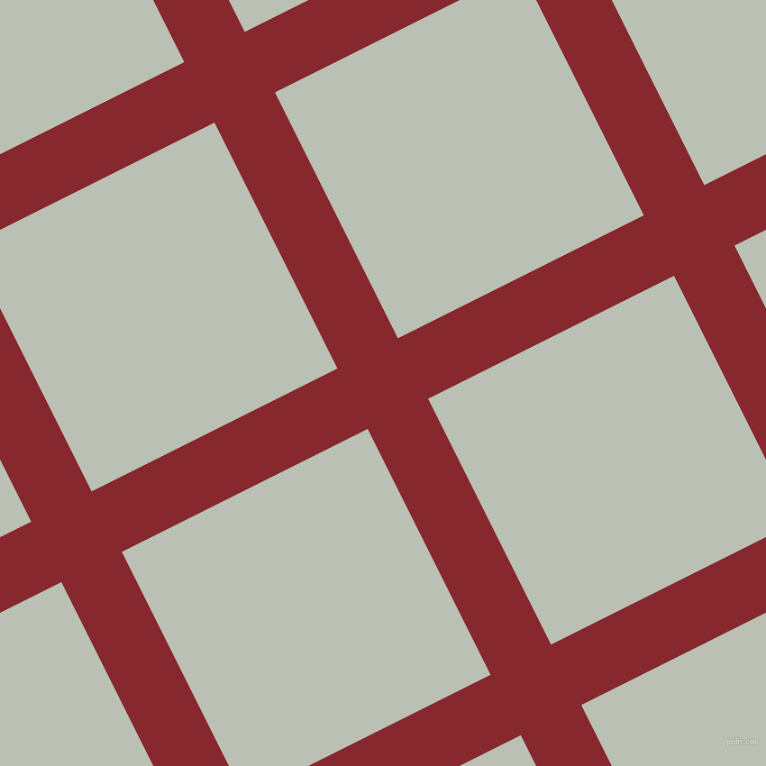 27/117 degree angle diagonal checkered chequered lines, 75 pixel line width, 305 pixel square size, Flame Red and Pumice plaid checkered seamless tileable