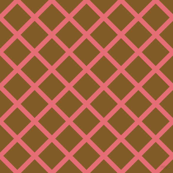 45/135 degree angle diagonal checkered chequered lines, 16 pixel line width, 67 pixel square size, Froly and Hot Curry plaid checkered seamless tileable
