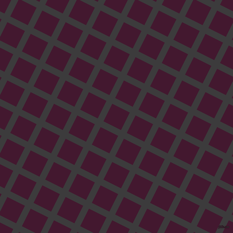 63/153 degree angle diagonal checkered chequered lines, 21 pixel line width, 64 pixel square size, Fuscous Grey and Blackberry plaid checkered seamless tileable