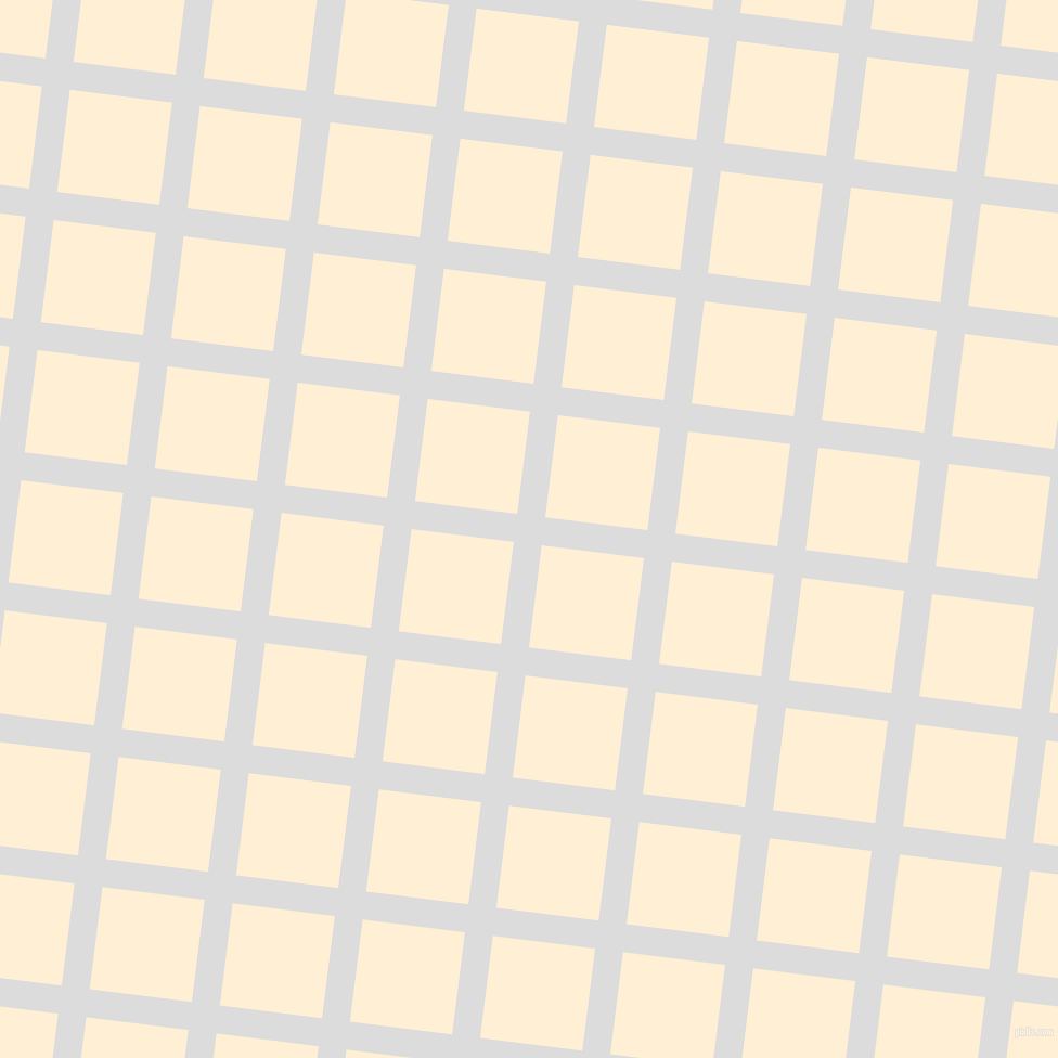 83/173 degree angle diagonal checkered chequered lines, 26 pixel line width, 95 pixel square size, Gainsboro and Papaya Whip plaid checkered seamless tileable