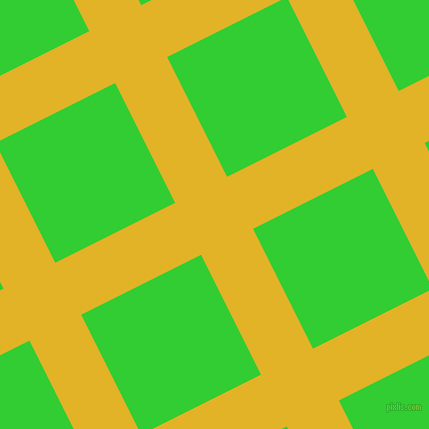 27/117 degree angle diagonal checkered chequered lines, 58 pixel lines width, 134 pixel square size, Gold Tips and Lime Green plaid checkered seamless tileable