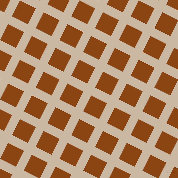 63/153 degree angle diagonal checkered chequered lines, 36 pixel lines width, 73 pixel square size, Grain Brown and Saddle Brown plaid checkered seamless tileable