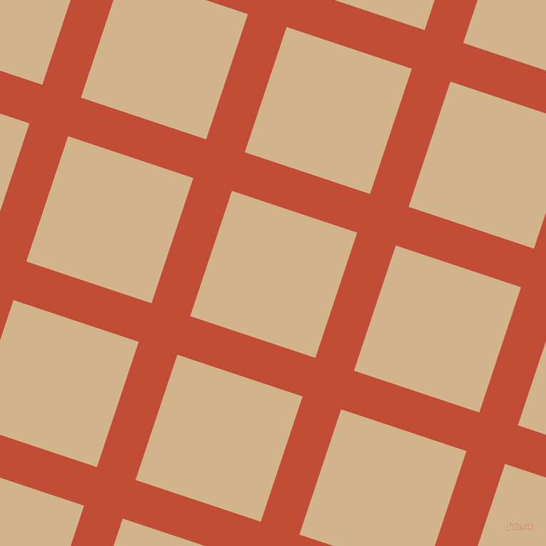 72/162 degree angle diagonal checkered chequered lines, 57 pixel line width, 185 pixel square size, Grenadier and Tan plaid checkered seamless tileable