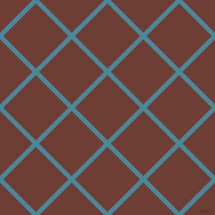 45/135 degree angle diagonal checkered chequered lines, 16 pixel line width, 161 pixel square size, Hippie Blue and Metallic Copper plaid checkered seamless tileable