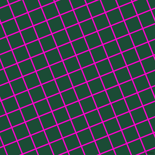 22/112 degree angle diagonal checkered chequered lines, 5 pixel line width, 51 pixel square size, Hot Magenta and County Green plaid checkered seamless tileable