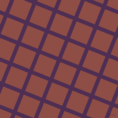 68/158 degree angle diagonal checkered chequered lines, 16 pixel line width, 73 pixel square size, Hot Purple and El Salva plaid checkered seamless tileable