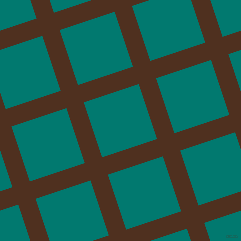 18/108 degree angle diagonal checkered chequered lines, 59 pixel lines width, 187 pixel square size, Indian Tan and Pine Green plaid checkered seamless tileable