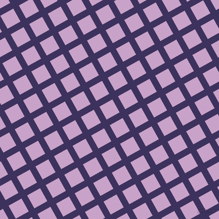 29/119 degree angle diagonal checkered chequered lines, 13 pixel line width, 30 pixel square size, Jacarta and Lilac plaid checkered seamless tileable