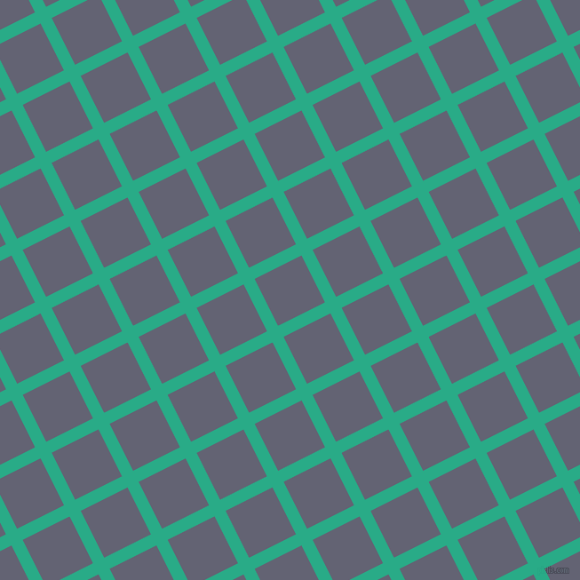 27/117 degree angle diagonal checkered chequered lines, 14 pixel lines width, 59 pixel square size, Jungle Green and Comet plaid checkered seamless tileable