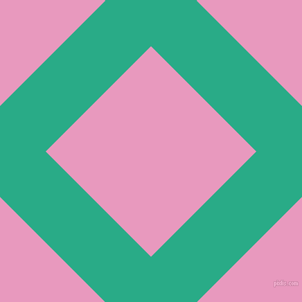 45/135 degree angle diagonal checkered chequered lines, 93 pixel lines width, 215 pixel square size, Jungle Green and Shocking plaid checkered seamless tileable