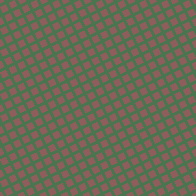 27/117 degree angle diagonal checkered chequered lines, 10 pixel line width, 22 pixel square size, Killarney and Rose Taupe plaid checkered seamless tileable