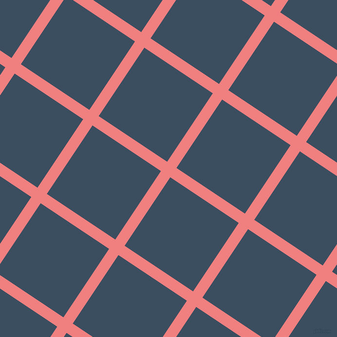 56/146 degree angle diagonal checkered chequered lines, 23 pixel lines width, 169 pixel square size, Light Coral and Cello plaid checkered seamless tileable