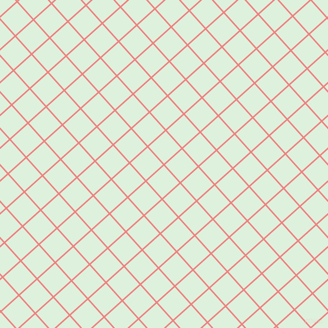 42/132 degree angle diagonal checkered chequered lines, 3 pixel lines width, 46 pixel square size, Light Coral and Tara plaid checkered seamless tileable