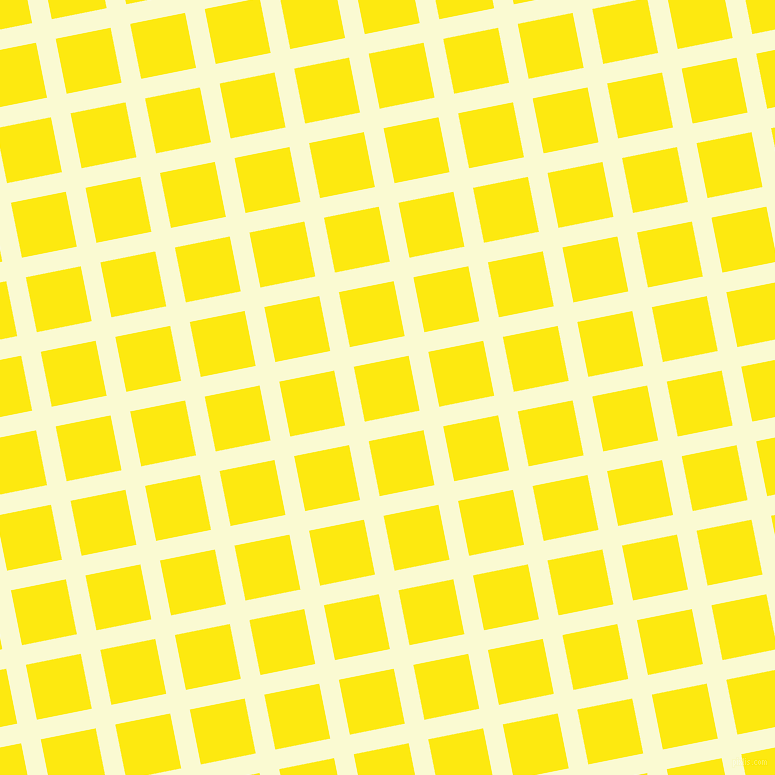 11/101 degree angle diagonal checkered chequered lines, 20 pixel line width, 56 pixel square size, Light Goldenrod Yellow and Lemon plaid checkered seamless tileable