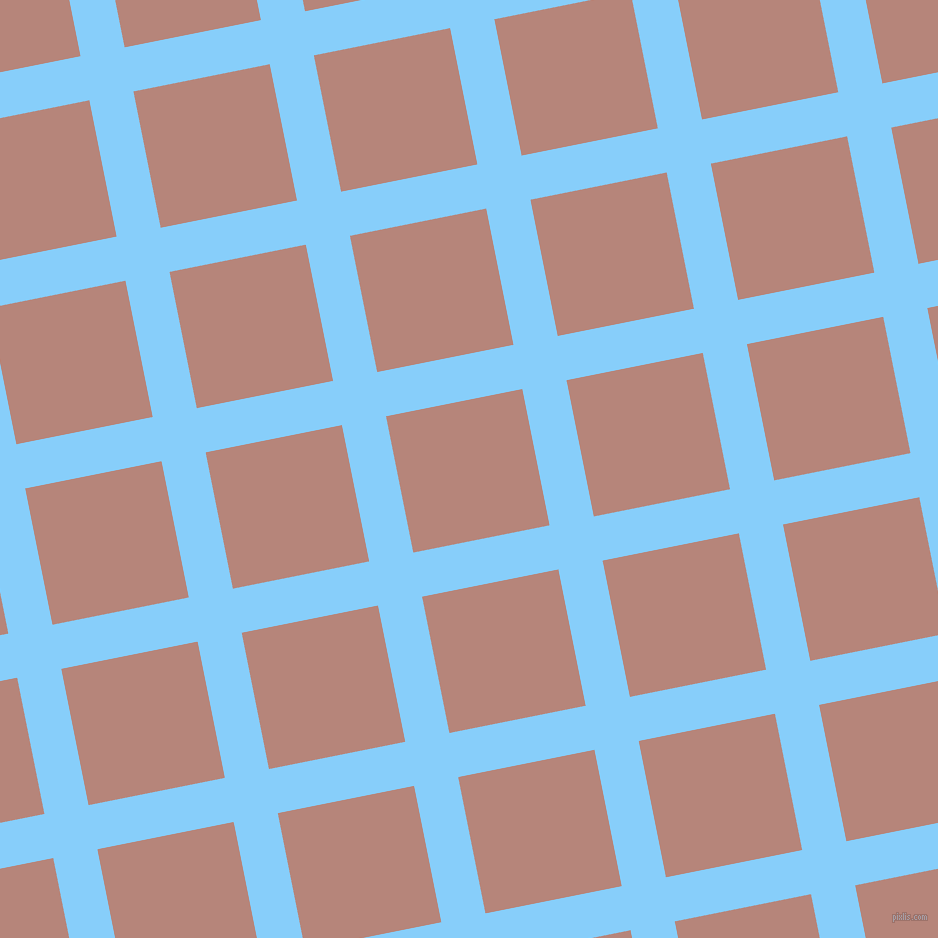 11/101 degree angle diagonal checkered chequered lines, 45 pixel line width, 139 pixel square size, Light Sky Blue and Brandy Rose plaid checkered seamless tileable