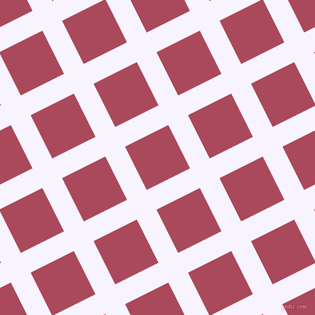 27/117 degree angle diagonal checkered chequered lines, 31 pixel line width, 68 pixel square size, Magnolia and Hippie Pink plaid checkered seamless tileable