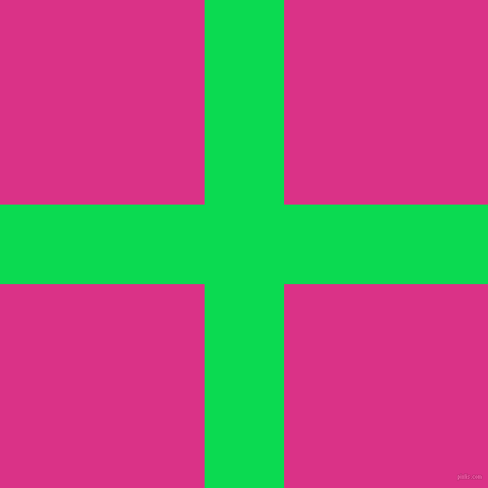 checkered chequered horizontal vertical lines, 113 pixel line width, 581 pixel square size, Malachite and Deep Cerise plaid checkered seamless tileable