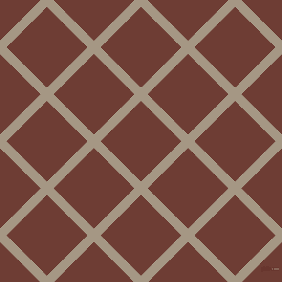45/135 degree angle diagonal checkered chequered lines, 19 pixel line width, 117 pixel square size, Malta and Metallic Copper plaid checkered seamless tileable