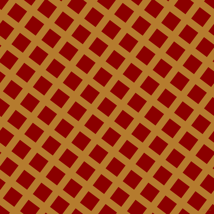 53/143 degree angle diagonal checkered chequered lines, 28 pixel lines width, 56 pixel square size, Mandalay and Dark Red plaid checkered seamless tileable
