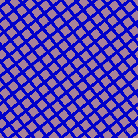39/129 degree angle diagonal checkered chequered lines, 10 pixel line width, 25 pixel square size, Medium Blue and Bouquet plaid checkered seamless tileable
