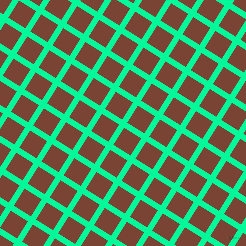 58/148 degree angle diagonal checkered chequered lines, 19 pixel lines width, 65 pixel square size, Medium Spring Green and Peanut plaid checkered seamless tileable