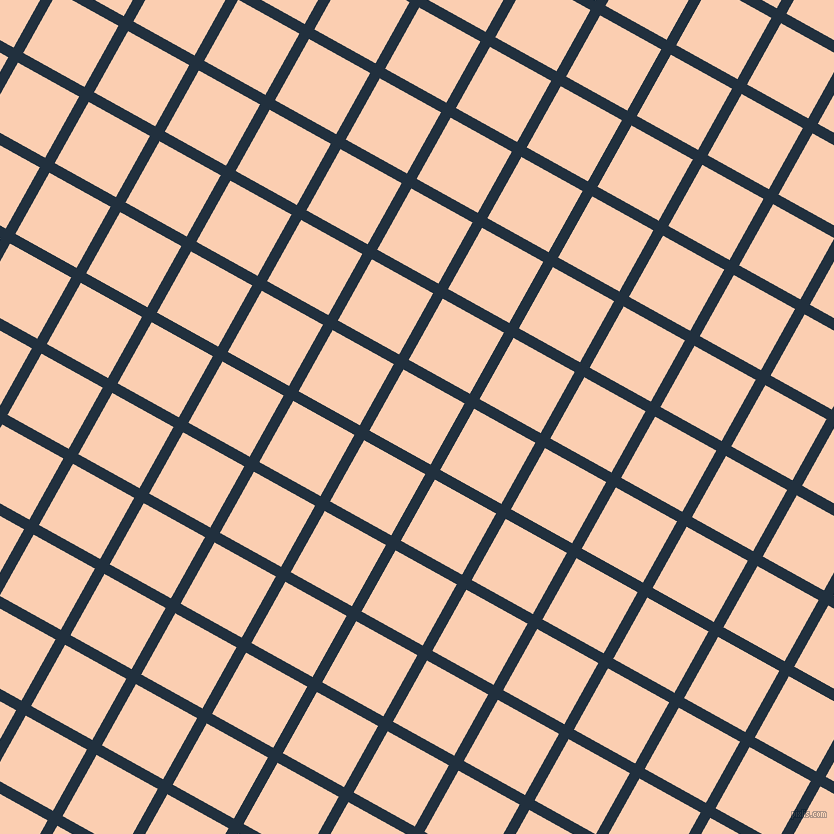 61/151 degree angle diagonal checkered chequered lines, 11 pixel line width, 70 pixel square size, Midnight and Apricot plaid checkered seamless tileable