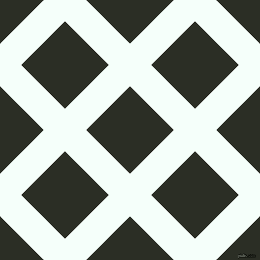 45/135 degree angle diagonal checkered chequered lines, 61 pixel lines width, 126 pixel square size, Mint Cream and Rangoon Green plaid checkered seamless tileable