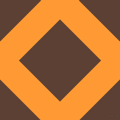45/135 degree angle diagonal checkered chequered lines, 112 pixel lines width, 243 pixel square size, Neon Carrot and Very Dark Brown plaid checkered seamless tileable