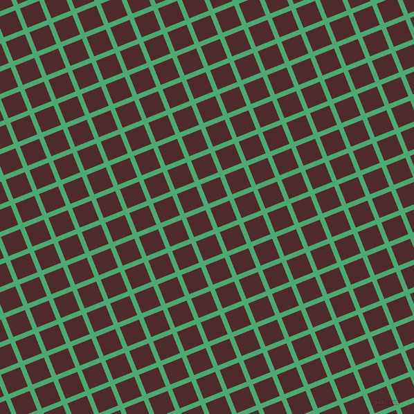 22/112 degree angle diagonal checkered chequered lines, 7 pixel line width, 30 pixel square size, Ocean Green and Heath plaid checkered seamless tileable