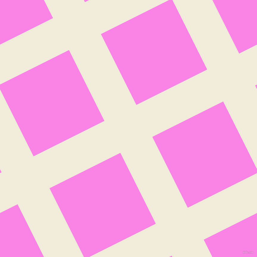 27/117 degree angle diagonal checkered chequered lines, 120 pixel lines width, 266 pixel square size, Orchid White and Pale Magenta plaid checkered seamless tileable