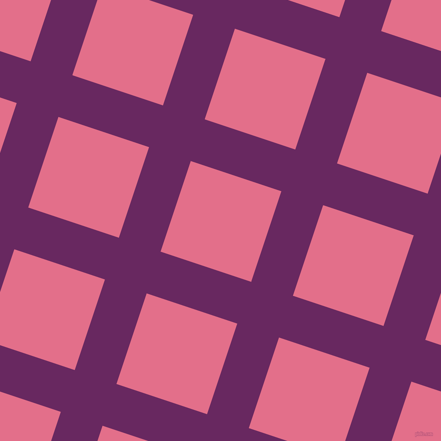 72/162 degree angle diagonal checkered chequered lines, 88 pixel line width, 191 pixel square size, Palatinate Purple and Deep Blush plaid checkered seamless tileable