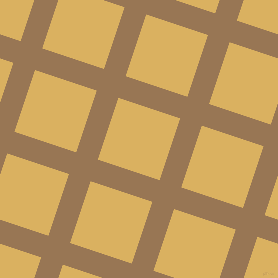 72/162 degree angle diagonal checkered chequered lines, 75 pixel line width, 214 pixel square size, Pale Brown and Equator plaid checkered seamless tileable