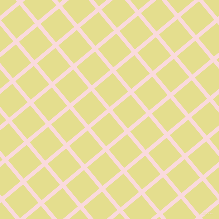 40/130 degree angle diagonal checkered chequered lines, 13 pixel lines width, 77 pixel square size, Pale Pink and Primrose plaid checkered seamless tileable
