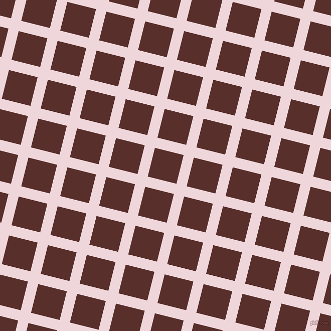 76/166 degree angle diagonal checkered chequered lines, 21 pixel lines width, 59 pixel square size, Pale Rose and Moccaccino plaid checkered seamless tileable