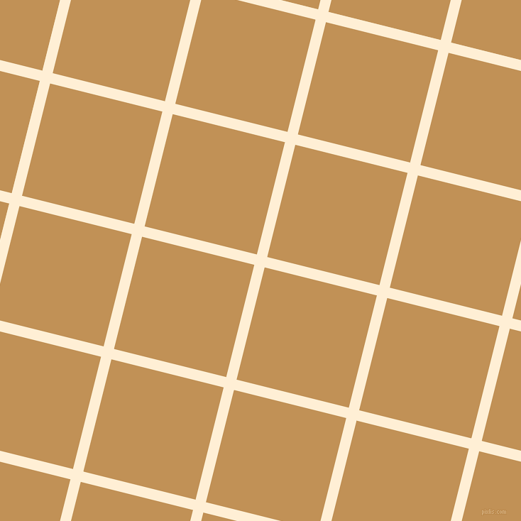 76/166 degree angle diagonal checkered chequered lines, 15 pixel line width, 163 pixel square size, Papaya Whip and Twine plaid checkered seamless tileable