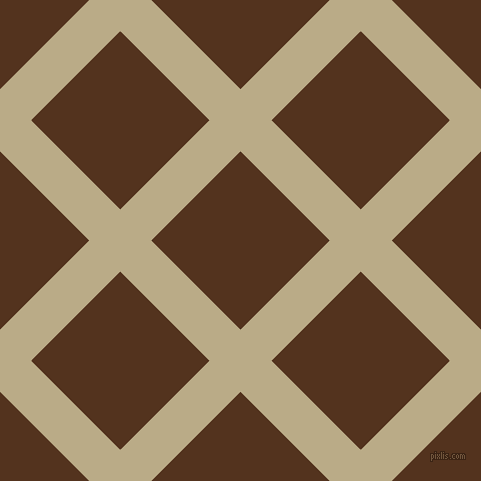 45/135 degree angle diagonal checkered chequered lines, 44 pixel line width, 126 pixel square size, Pavlova and Brown Bramble plaid checkered seamless tileable
