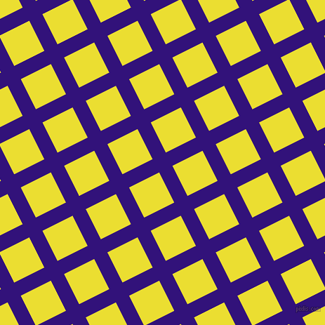 27/117 degree angle diagonal checkered chequered lines, 21 pixel lines width, 48 pixel square size, Persian Indigo and Golden Fizz plaid checkered seamless tileable