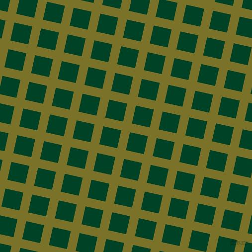 77/167 degree angle diagonal checkered chequered lines, 18 pixel lines width, 37 pixel square size, Pesto and British Racing Green plaid checkered seamless tileable