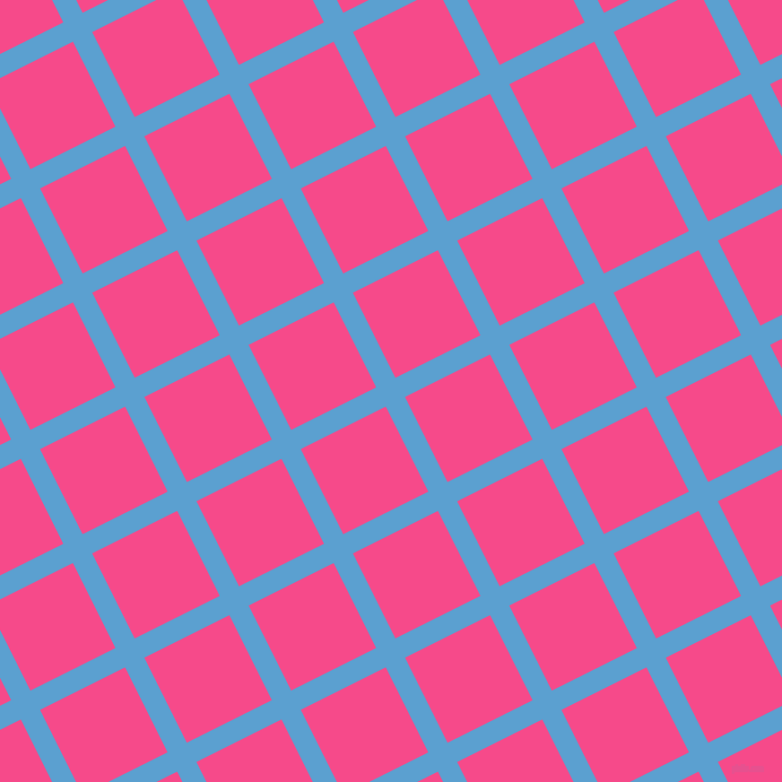 27/117 degree angle diagonal checkered chequered lines, 24 pixel line width, 106 pixel square size, Picton Blue and French Rose plaid checkered seamless tileable